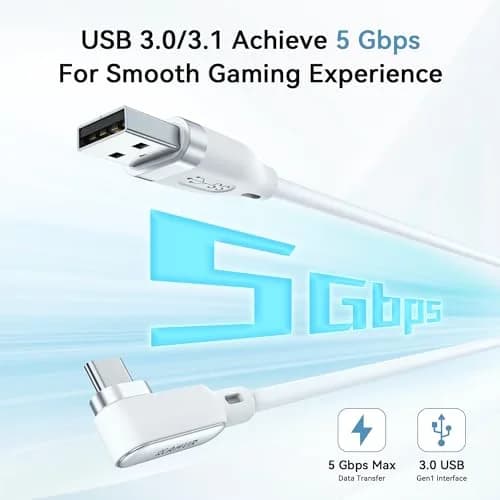 AMVR 16FT(5M) VR Charging Link Cable | USB 3.0 to USB C, 36W Fast Charge, 5Gbps Data Transfer thumbnail 4