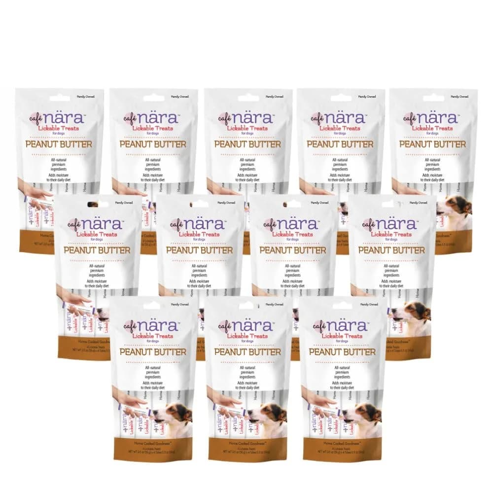 Cafe Nara Peanut Butter Flavored Lickable Treats for Dogs 2oz Pack of 12 | Nutritious & Versatile — Peanut Butter