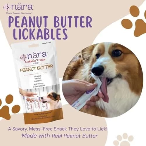 Cafe Nara Peanut Butter Flavored Lickable Treats for Dogs 2oz Pack of 12 | Nutritious & Versatile thumbnail 2