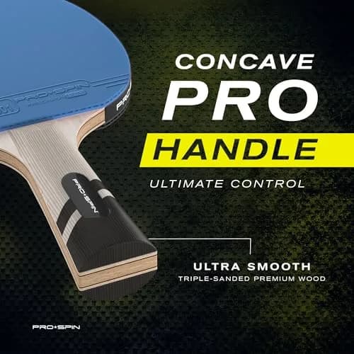 PRO-SPIN ITTF Approved Carbon Fiber Table Tennis Rackets | 7-Ply Blade, 2.0mm Sponge, Shakehand Grip (Blue, 2-Pack) thumbnail 4