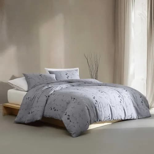 Calvin Klein Queen Duvet Cover Set with Shams | Cotton Sateen, Modern Botanical Design, Breathable & Durable (70-120 chars) thumbnail 2