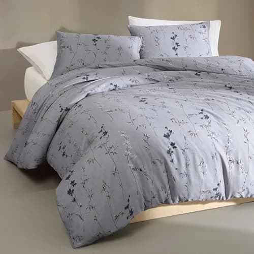 Calvin Klein Queen Duvet Cover Set with Shams | Cotton Sateen, Modern Botanical Design, Breathable & Durable (70-120 chars) thumbnail 3