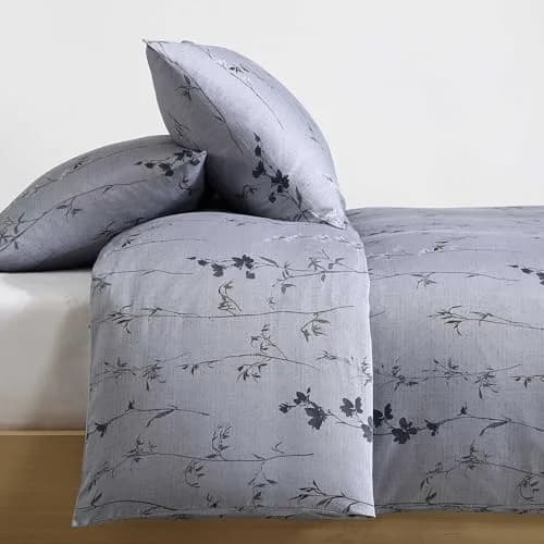 Calvin Klein Queen Duvet Cover Set with Shams | Cotton Sateen, Modern Botanical Design, Breathable & Durable (70-120 chars) thumbnail 4