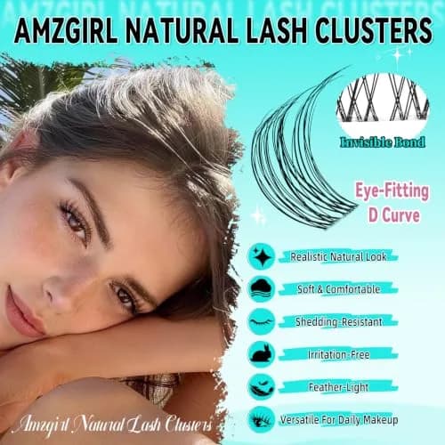 AMZGIRL Lash Clusters 160pcs D Curl | Natural, Reusable & DIY Friendly (en_US) thumbnail 2