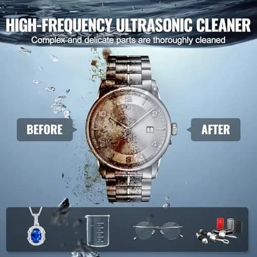 VEVOR 2L Ultrasonic Cleaner Machine 120W (7.6"x6.5"x7.5") | Digital Sonic Cleaner with Heater & Degassing thumbnail 6