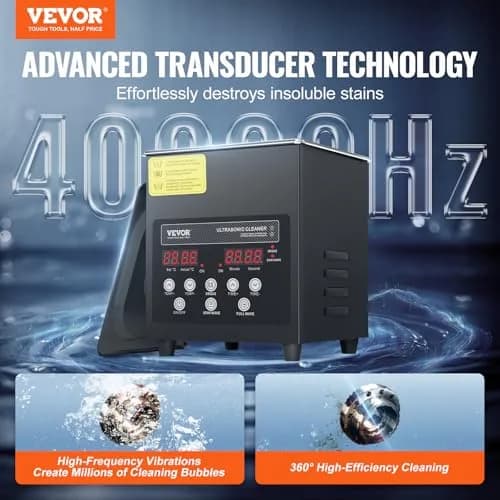 VEVOR 2L Ultrasonic Cleaner Machine 120W (7.6"x6.5"x7.5") | Digital Sonic Cleaner with Heater & Degassing thumbnail 2