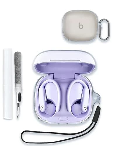 WUNIAK Clear TPU Protective Cover for Beats Powerbeats Pro 2 | Slim Shockproof Case with Keychain & Cleaner Kit thumbnail 1