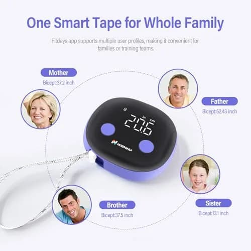 HAIZHIHUI Body Tape Measure Bluetooth Digital with LED, Type-C, 150cm/60in, Purple thumbnail 7