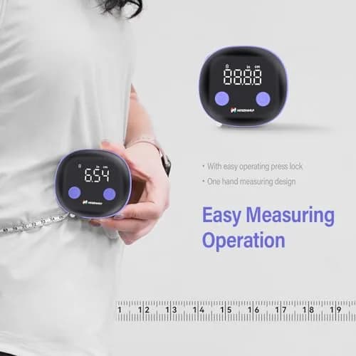 HAIZHIHUI Body Tape Measure Bluetooth Digital with LED, Type-C, 150cm/60in, Purple thumbnail 2