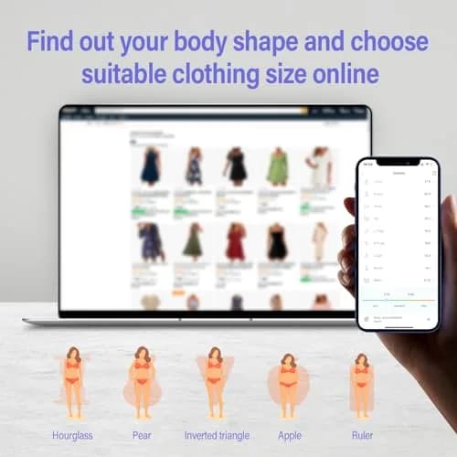 HAIZHIHUI Body Tape Measure Bluetooth Digital with LED, Type-C, 150cm/60in, Purple thumbnail 3