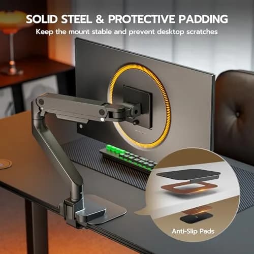 ARES WING Steel Monitor Mount Reinforcement Plate for Fragile Tabletop | Protects delicate surfaces, supports heavy mounts, anti-slip, easy assembly thumbnail 4