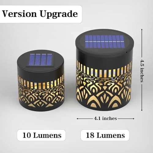 gardencave Large Solar Fence Lights Metal Mandala Pattern Waterproof 4 Pack | Outdoor Wall & Deck Decor thumbnail 8