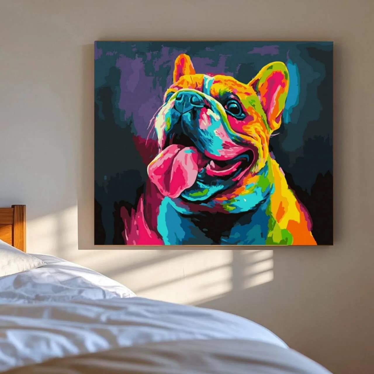 Komking Paint by Numbers Kit for Kids Adult Framed, Color Bulldog Animal Theme 12x16inch | Easy & Fun Activity - view 2