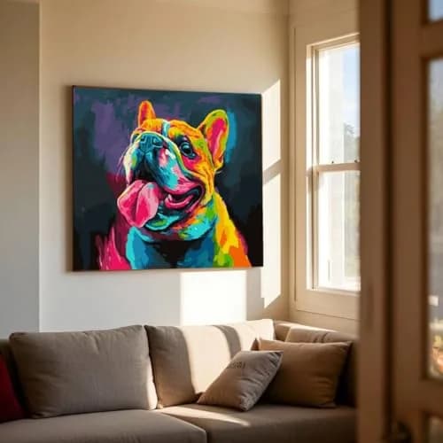 Komking Paint by Numbers Kit for Kids Adult Framed, Color Bulldog Animal Theme 12x16inch | Easy & Fun Activity thumbnail 3