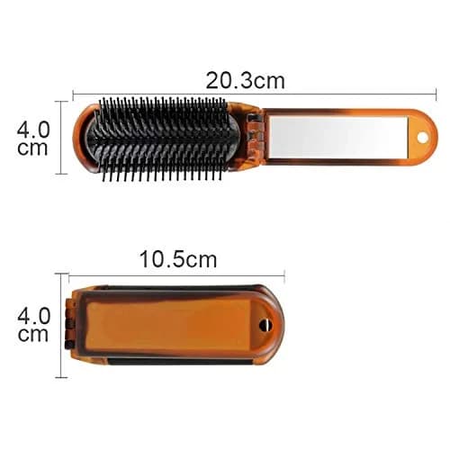 Ancable 2-Pack Travel Hair Brush | Mini Folding Brush for Wet & Dry Hair, Ultrasoft, All Hair Types, Brown thumbnail 5
