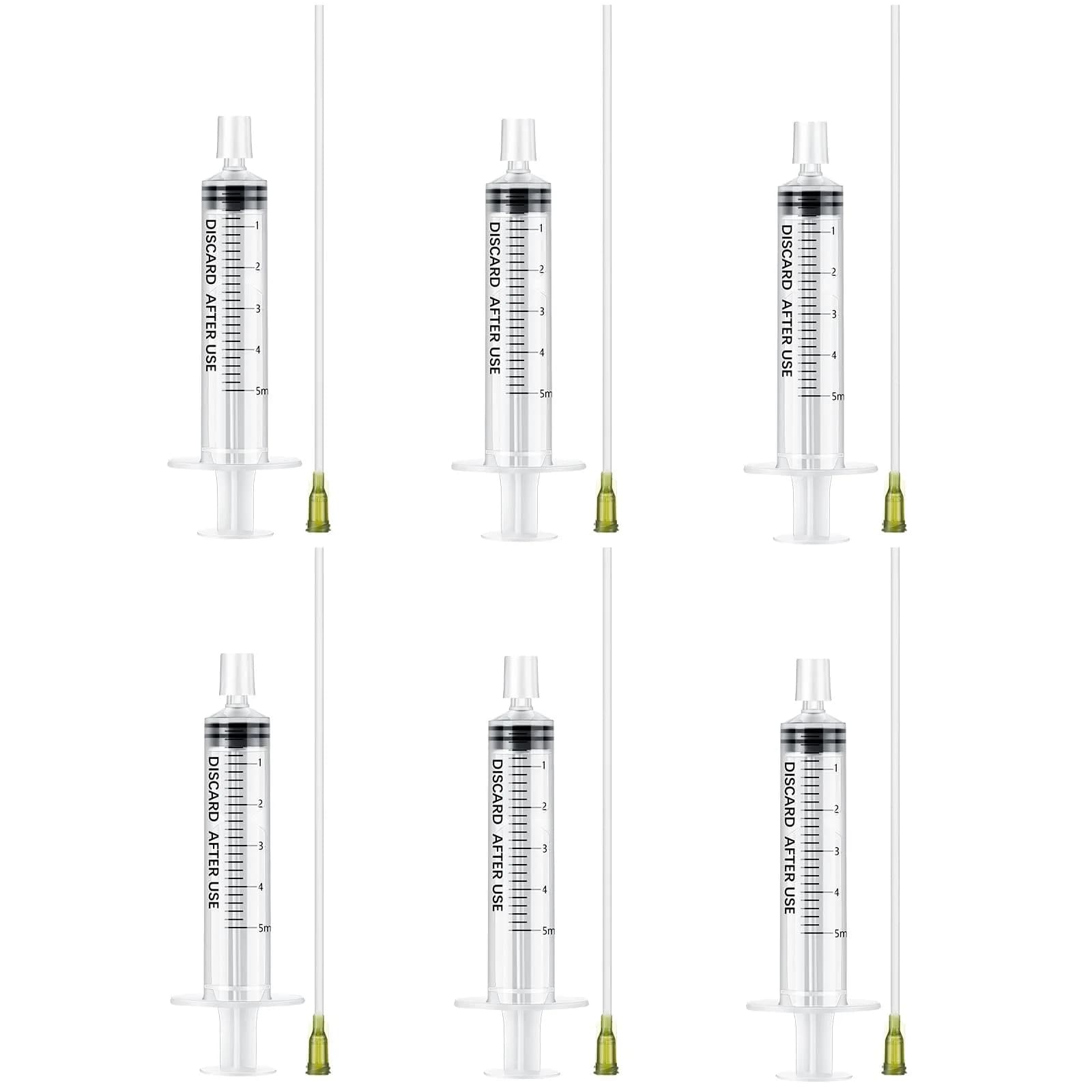 Geiserailie Clear Perfume Syringe Extractor 5ml (0.17 Fl Oz) Decant Kit | 6 Pcs Travel Refill Tool Set — Clear