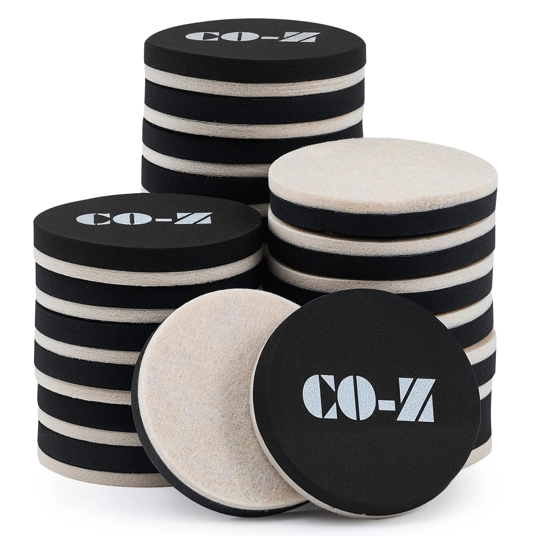 CO-Z 24pcs 2 1/2" Round Felt Furniture Sliders for Hardwood Floors - main product image