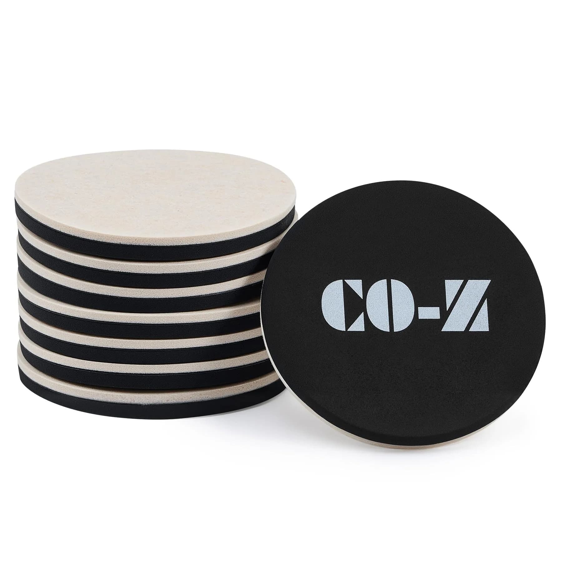 CO-Z 4 3/4" Round Felt Furniture Sliders for Hardwood Floors - 8 Pack - main product image