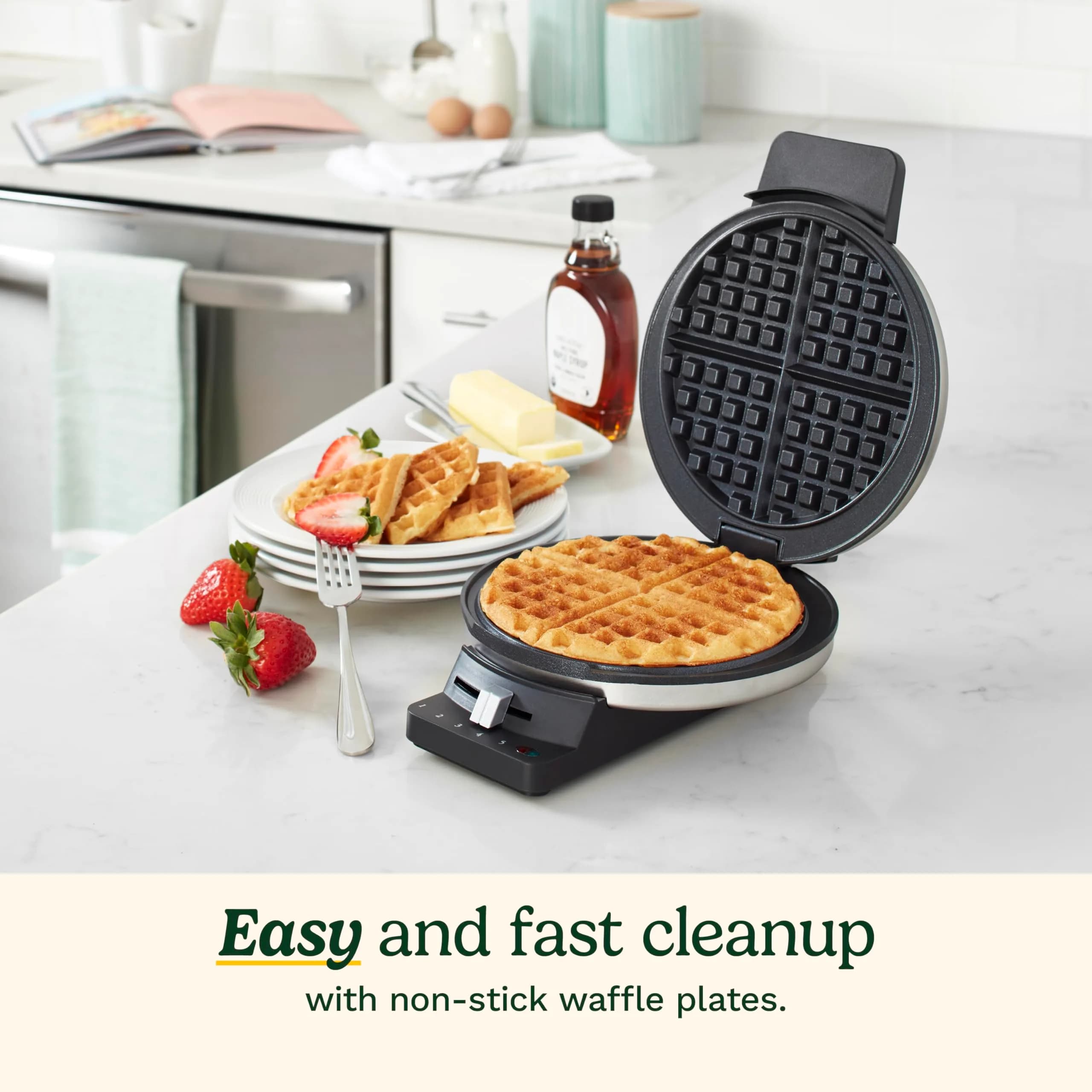 Cuisinart Round Classic Waffle Maker 1250W | 18cm (7 inch) Cooking Surface | 5-Setting Browning Control - view 4