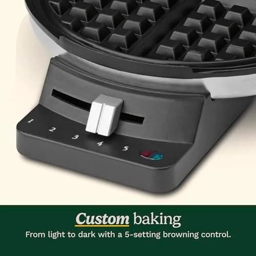 Cuisinart Round Classic Waffle Maker 1250W | 18cm (7 inch) Cooking Surface | 5-Setting Browning Control thumbnail 5