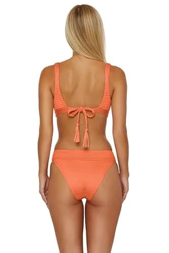 ISABELLA ROSE Maza - Women's Banded Bikini Bottom, Cheeky Coverage, Swimwear Separates for Women, Poppy, Small | Cheeky, High-Waisted Fit thumbnail 3