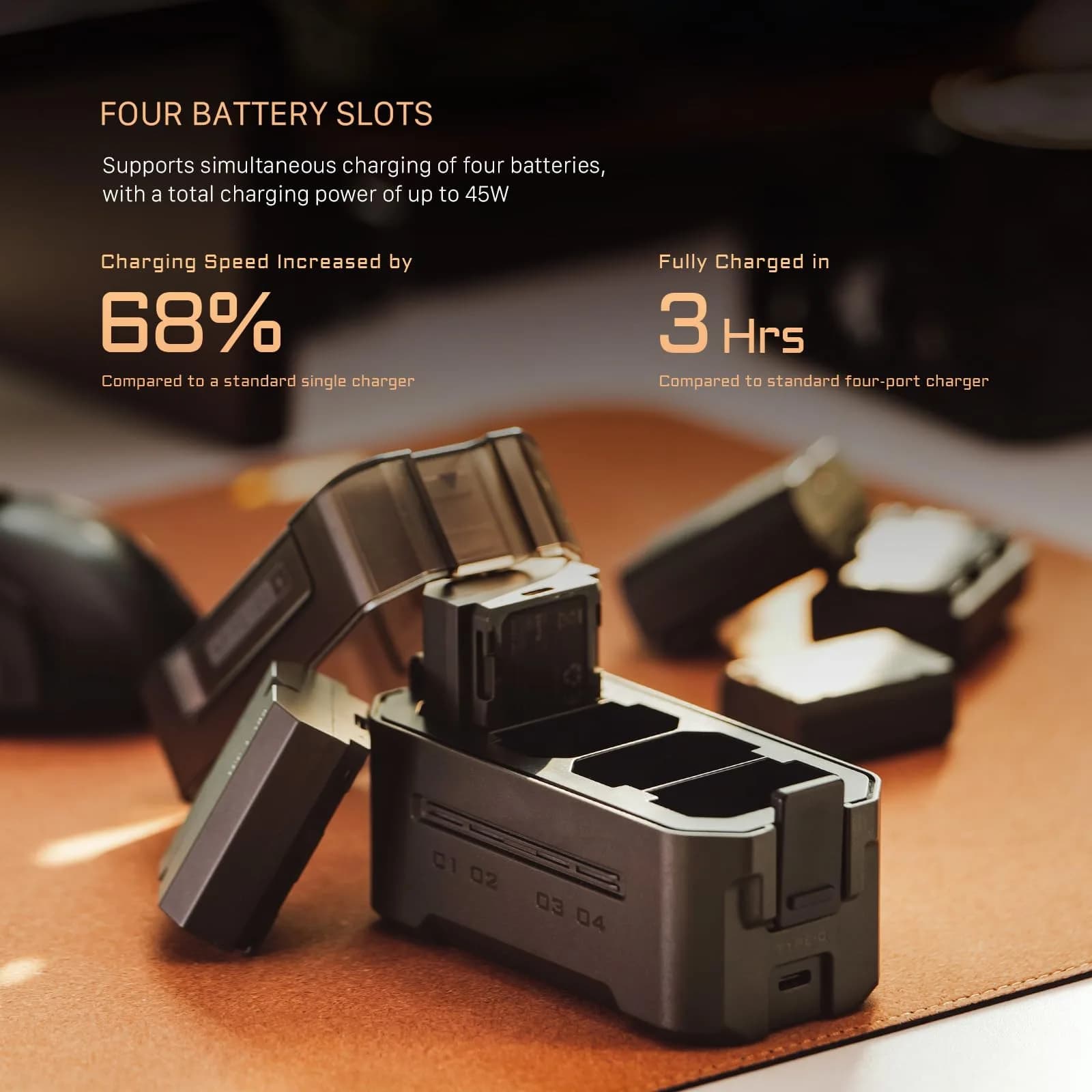 Tilta NP-FZ100 Portable Charging Station | 4-Channel 45W PD Fast Charging, Green - view 7