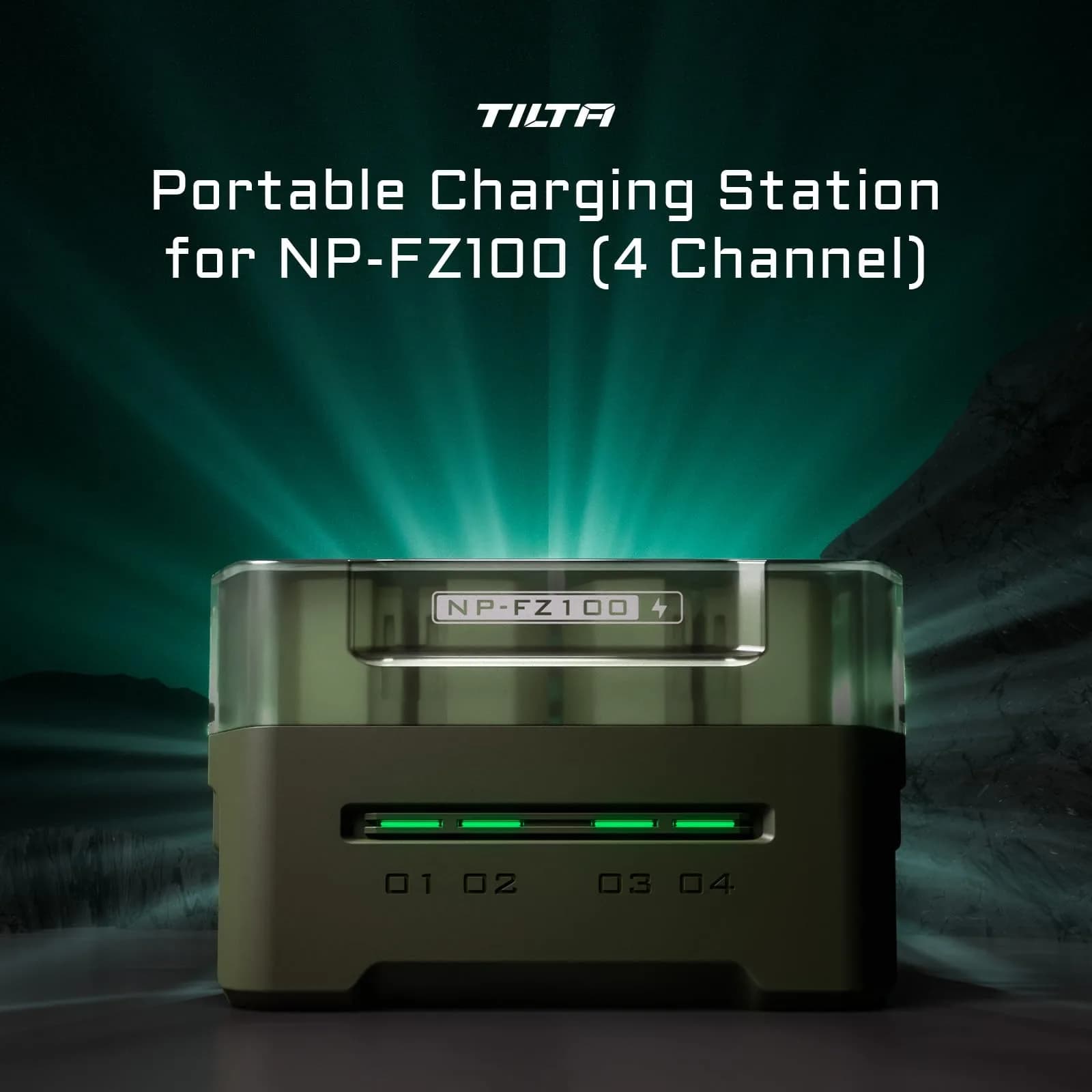 Tilta NP-FZ100 Portable Charging Station | 4-Channel 45W PD Fast Charging, Green - view 2