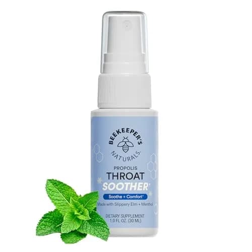 Beekeeper's Naturals Propolis Throat Soother Spray, 1 oz (29.5 ml) | Natural Cooling Comfort for Dry, Scratchy Throats - main product image
