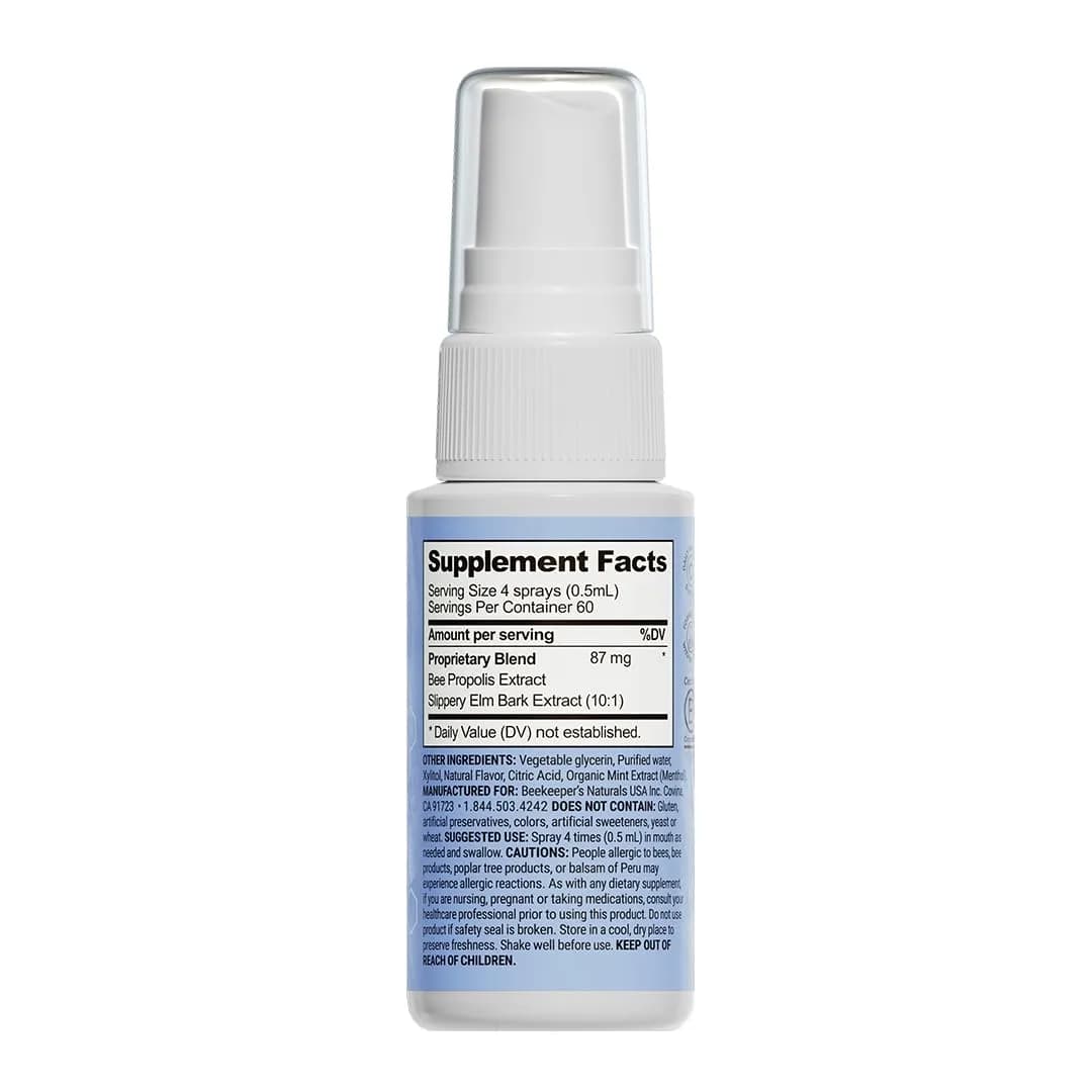 Beekeeper's Naturals Propolis Throat Soother Spray, 1 oz (29.5 ml) | Natural Cooling Comfort for Dry, Scratchy Throats - view 8