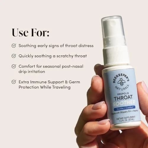 Beekeeper's Naturals Propolis Throat Soother Spray 30ml (1 Fl Oz) | Fast Relief for Sore Throats thumbnail 3