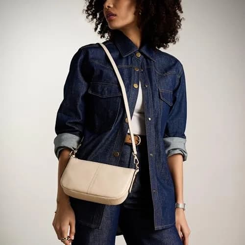 Fossil Utility Crossbody Bag in White | Adjustable Shoulder & Detachable Strap thumbnail 2