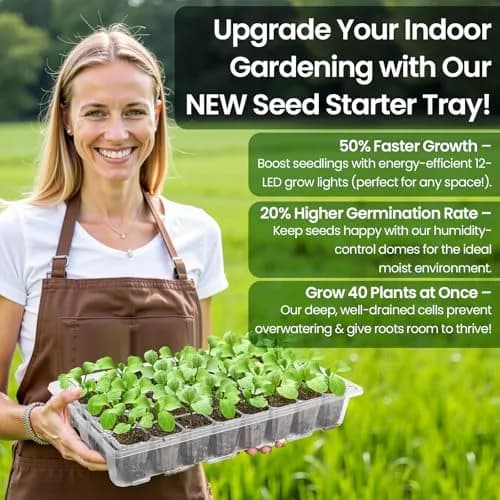 Bonviee Seed Starter Trays with Grow Lights, 80 Cells, 2 Pack | Indoor Germination Kit with Adjustable LED Vents thumbnail 7