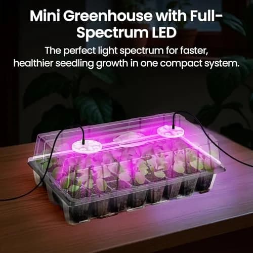 Bonviee Seed Starter Trays with Grow Lights, 80 Cells, 2 Pack | Indoor Germination Kit with Adjustable LED Vents thumbnail 8