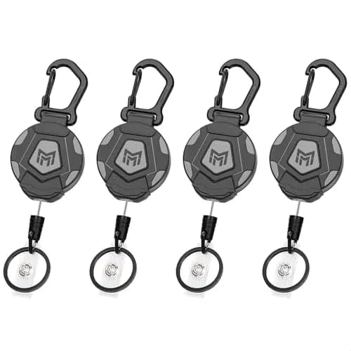 MNGARISTA Retractable Keychain 4-Pack | Heavy Duty Carabiner Badge Holder with 31.5” Steel Cord thumbnail 1