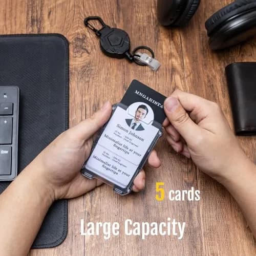 MNGARISTA Retractable Badge Holder 2-Pack | Heavy Duty Carabiner Keychain with 31.5" Retractable Reel thumbnail 6