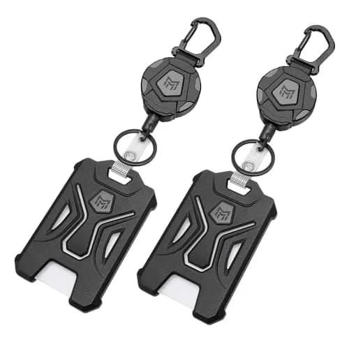 MNGARISTA Retractable Badge Holder 2-Pack | Heavy Duty Carabiner Keychain with 31.5" Retractable Reel thumbnail 1