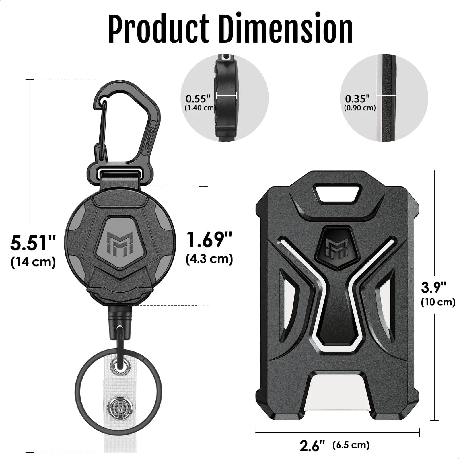 MNGARISTA PC - 2 Pack Retractable Badge Holder with Carabiner Keychain & 31.5" Reel - view 4