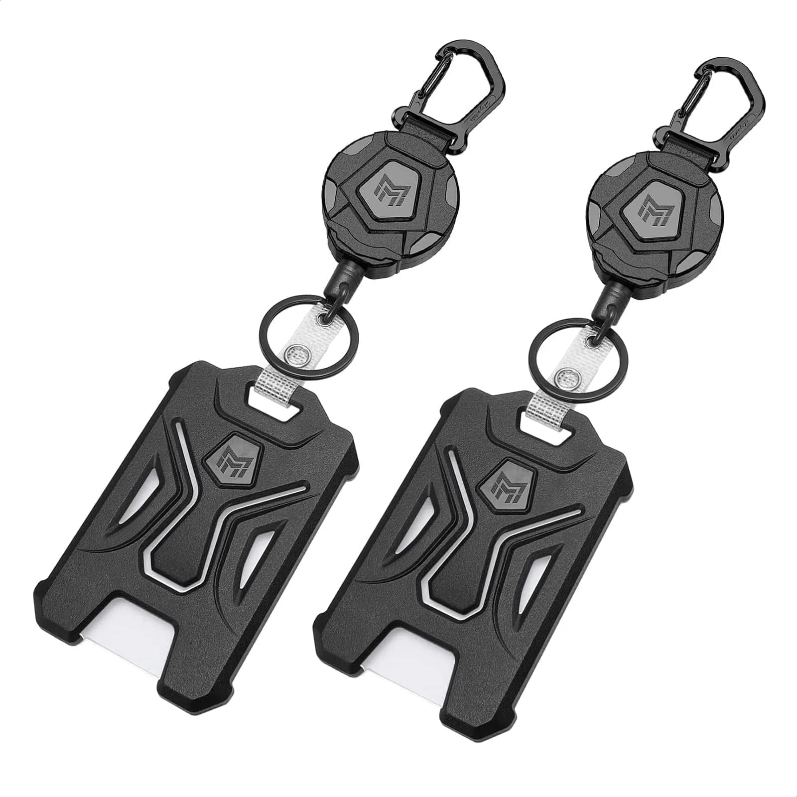 MNGARISTA 4-Pack Retractable Badge Holder with Carabiner Keychain & 31.5" Reel | Heavy Duty PC ID Card Holder — PC - 2