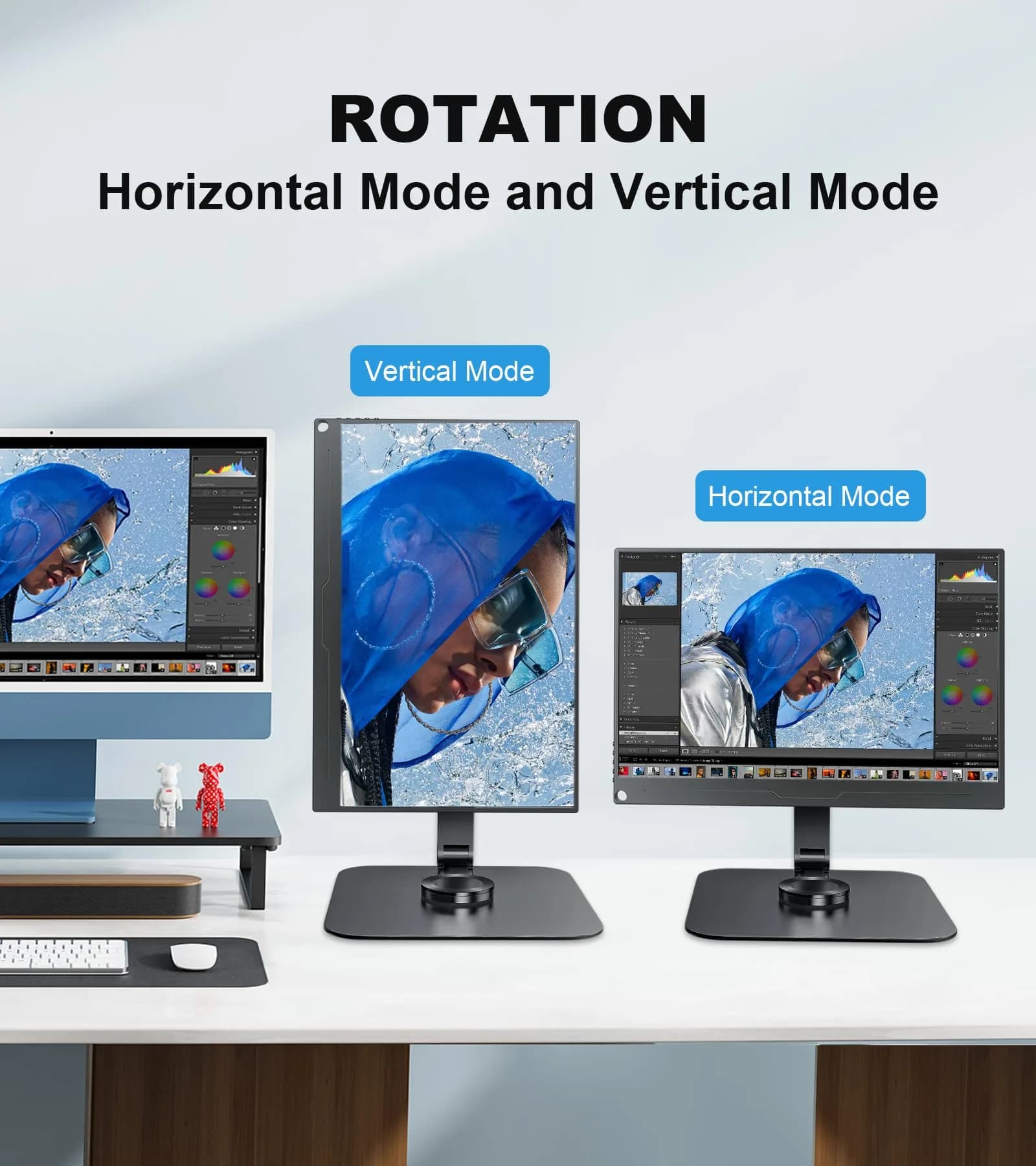 JUNEBOX Black Aluminum Alloy VESA Monitor Stand with Anti-Loss Screws, Fits 7"-18" Monitors (75x75mm VESA) | Stable Desk Mount - view 7
