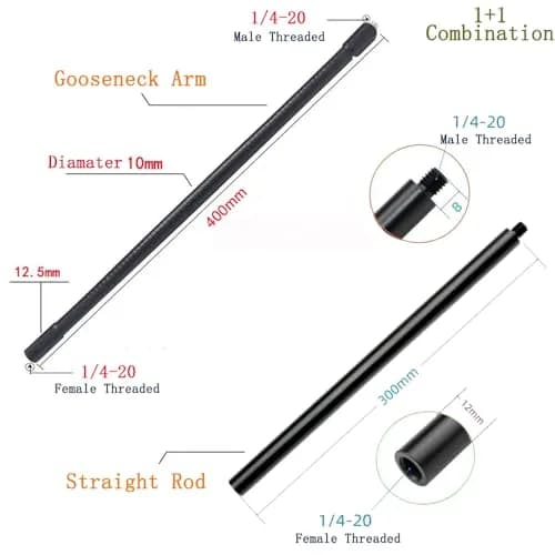 Etubby Webcam Stand Phone Holder Desktop Adjustable Gooseneck & Pole Video Clamp 7.5cm Clamp | Supports Logitech Webcam C922 C930e C920S thumbnail 4