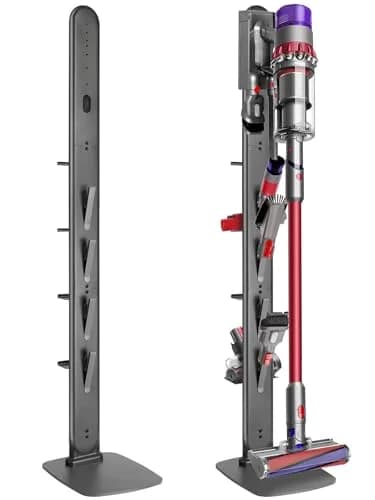 Haturi Freestanding Vacuum Holder Stand for Dyson V6-V16 & Gen5, Dark Grey | 13" W x 52.8" H x 10.2" D thumbnail 1