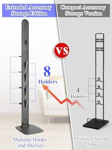 Haturi Freestanding Vacuum Holder Stand for Dyson V6-V16 & Gen5, Dark Grey | 13" W x 52.8" H x 10.2" D thumbnail 2