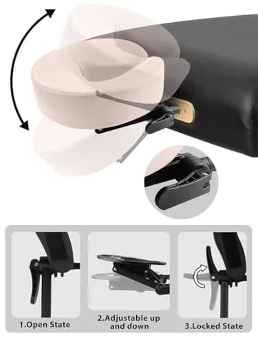 EBANKU Mattress Top Massage Kit, Cream | Adjustable Face Cradle & Armrest for Professional & Home Use thumbnail 5