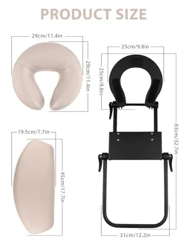 EBANKU Mattress Top Massage Kit, Cream | Adjustable Face Cradle & Armrest for Professional & Home Use thumbnail 3