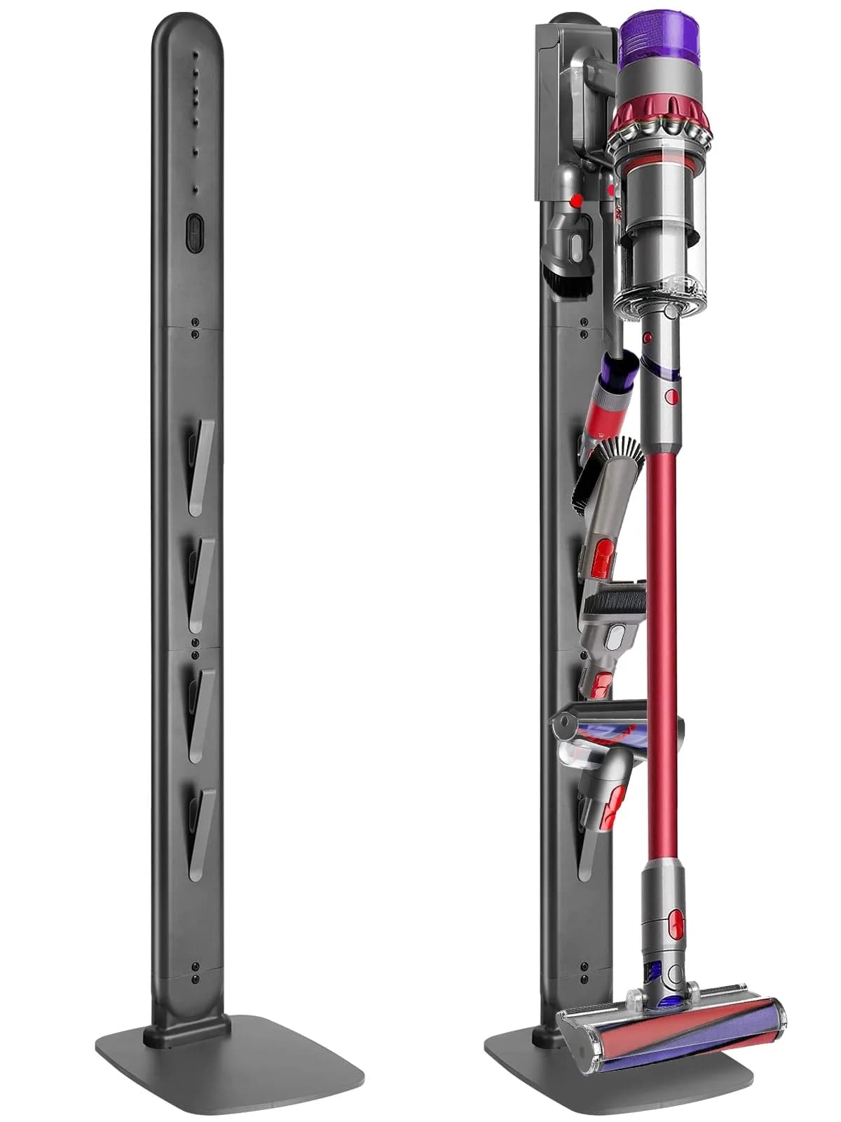 Haturi Freestanding Vacuum Stand for Dyson Cordless Vacuums | Dark Grey (52.8 in / 133 cm)