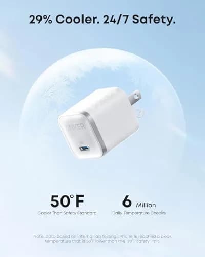 Anker Nano 45W USB-C Charger with 6ft Cable | 20V/3A Output, Foldable Plug, White thumbnail 4