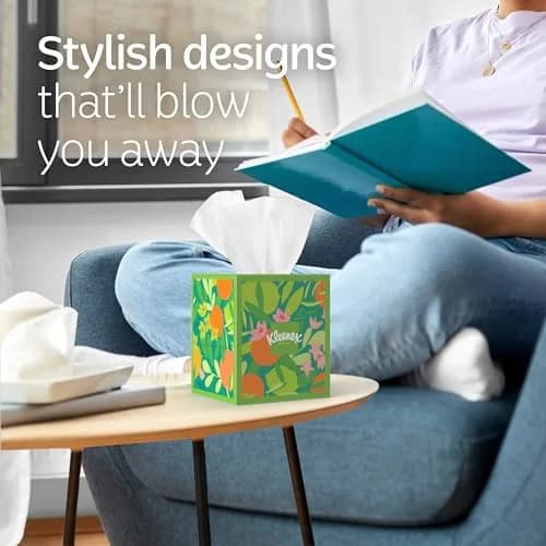 Kleenex Ultra Soft Facial Tissues Cube Boxes, 80 Tissues per Box, 3-Ply, Pack of 16 | Hypoallergenic & Dermatologist Tested thumbnail 6
