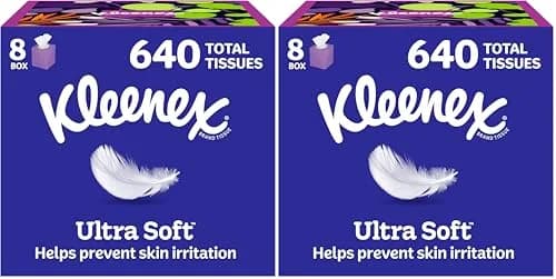 Kleenex Ultra Soft Facial Tissues Cube Boxes, 80 Tissues per Box, 3-Ply, Pack of 16 | Hypoallergenic & Dermatologist Tested thumbnail 1