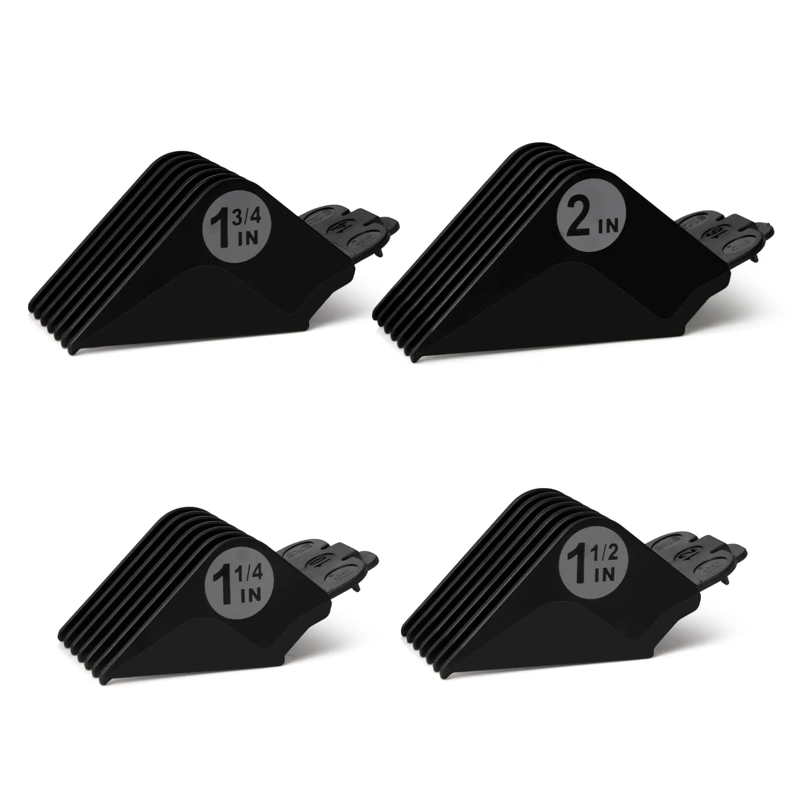 LAVEST Black Clipper Guards Set | 1.25" to 2" Cutting Lengths | 4 Piece Set