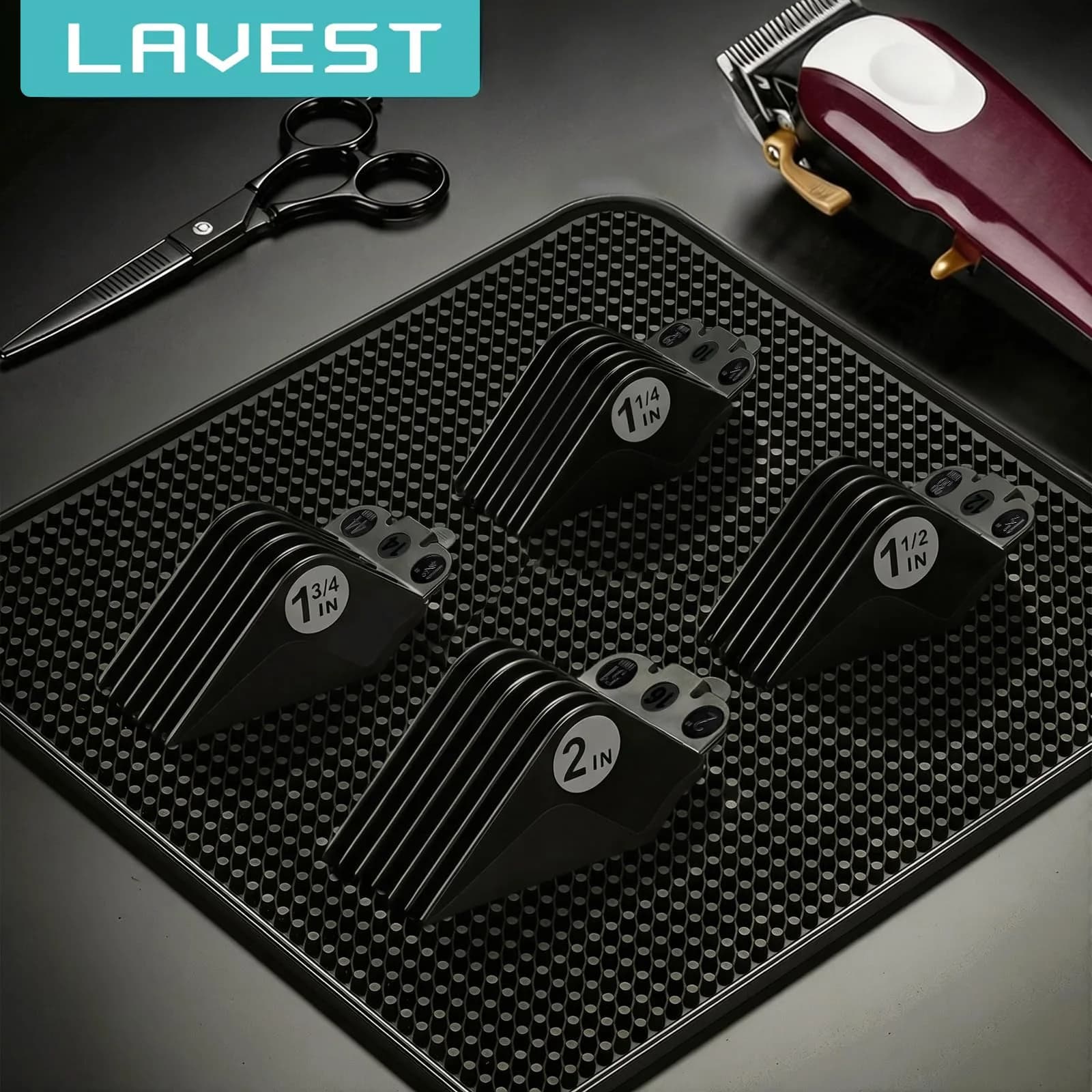 LAVEST Black Clipper Guards Set | 1.25" to 2" Cutting Lengths | 4 Piece Set - view 8